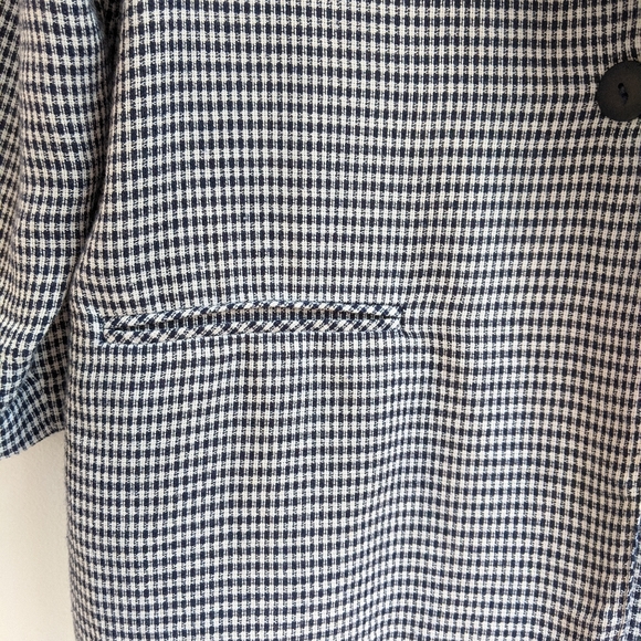 Vintage 80s/90s Navy/White Plaid Oversized Blazer - Picture 8 of 12
